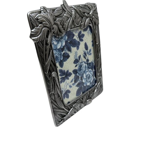 Vintage Arthur Court Frame Dragonflies Iris Metal 1987 7.5"h Art Nouveau Style - Picture 7 of 9